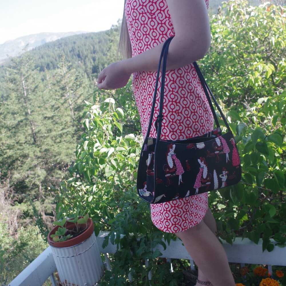 Vintage Pin-up Girl Rockabye Black Purse